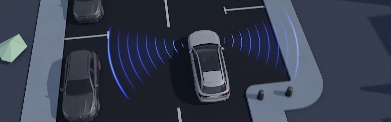 Fahrzeug mit Parkassistent – 3D Animation
